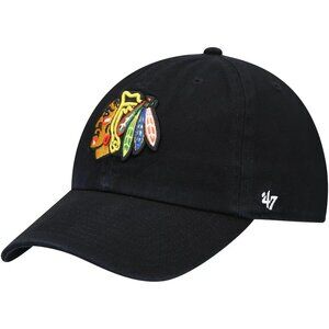 New Chicago Blackhawks '47 Black Team Clean Up Adjustable Hat
